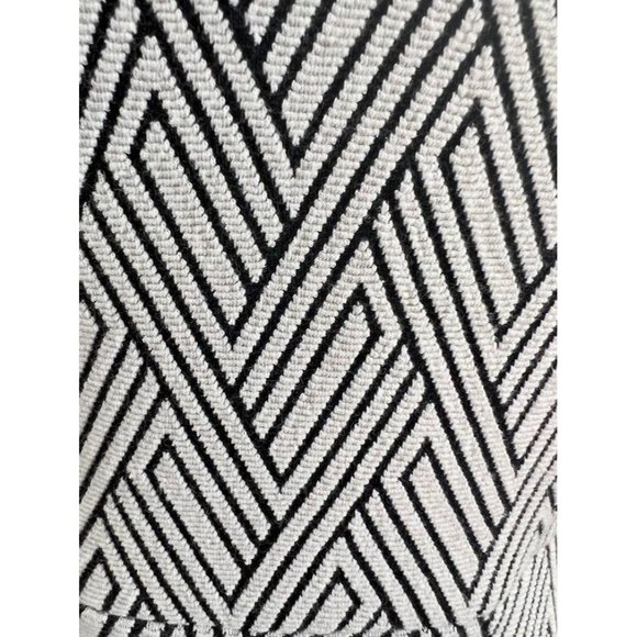 Banana Republic Black/White Geometric/Chevron High Waist/A-Line Dress - Picture 11 of 16